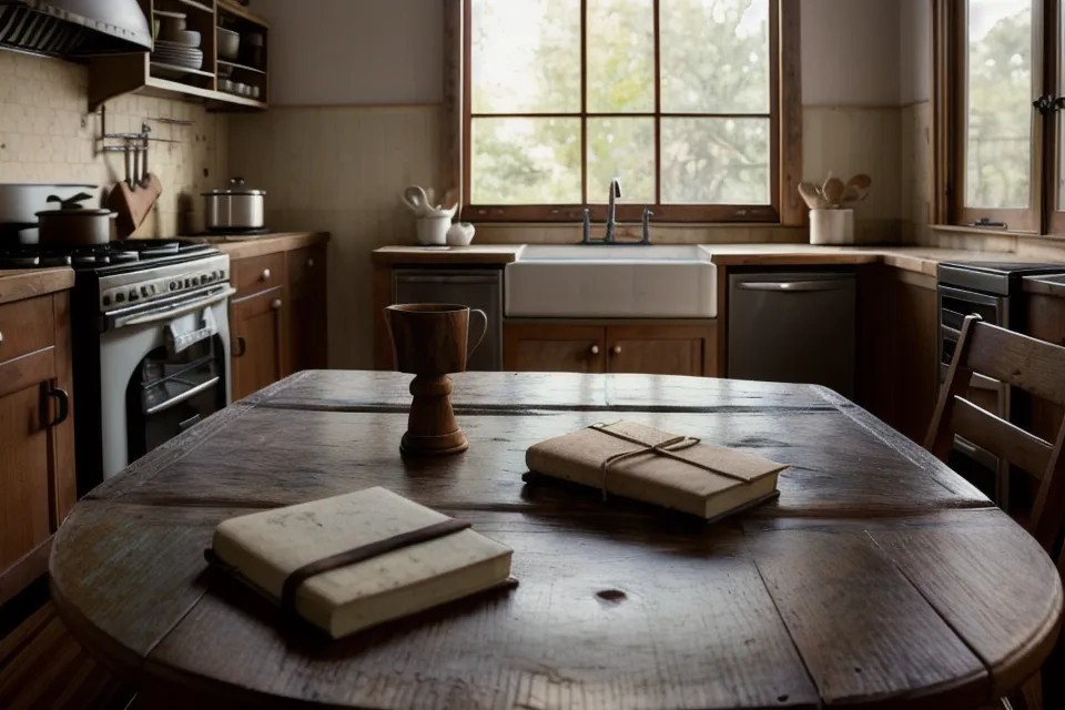 Primer plano de manos masculinas tensas sobre una mesa de madera